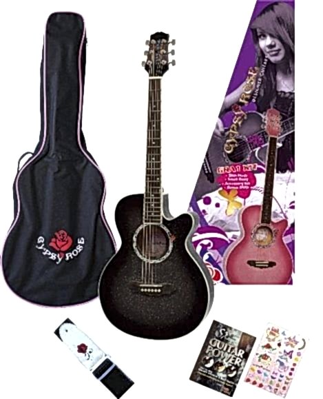 AKUSTİK GİTAR GYPSY ROSE SET (GIGBAG, STRAP, STICK - GRA1KCBK