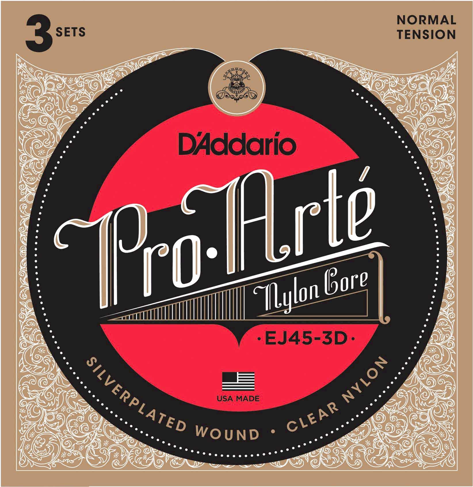 3'LÜ PAKET, KLASİK GİTAR TEL SETİ, PRO-ARTE, SILVE - EJ45-3D